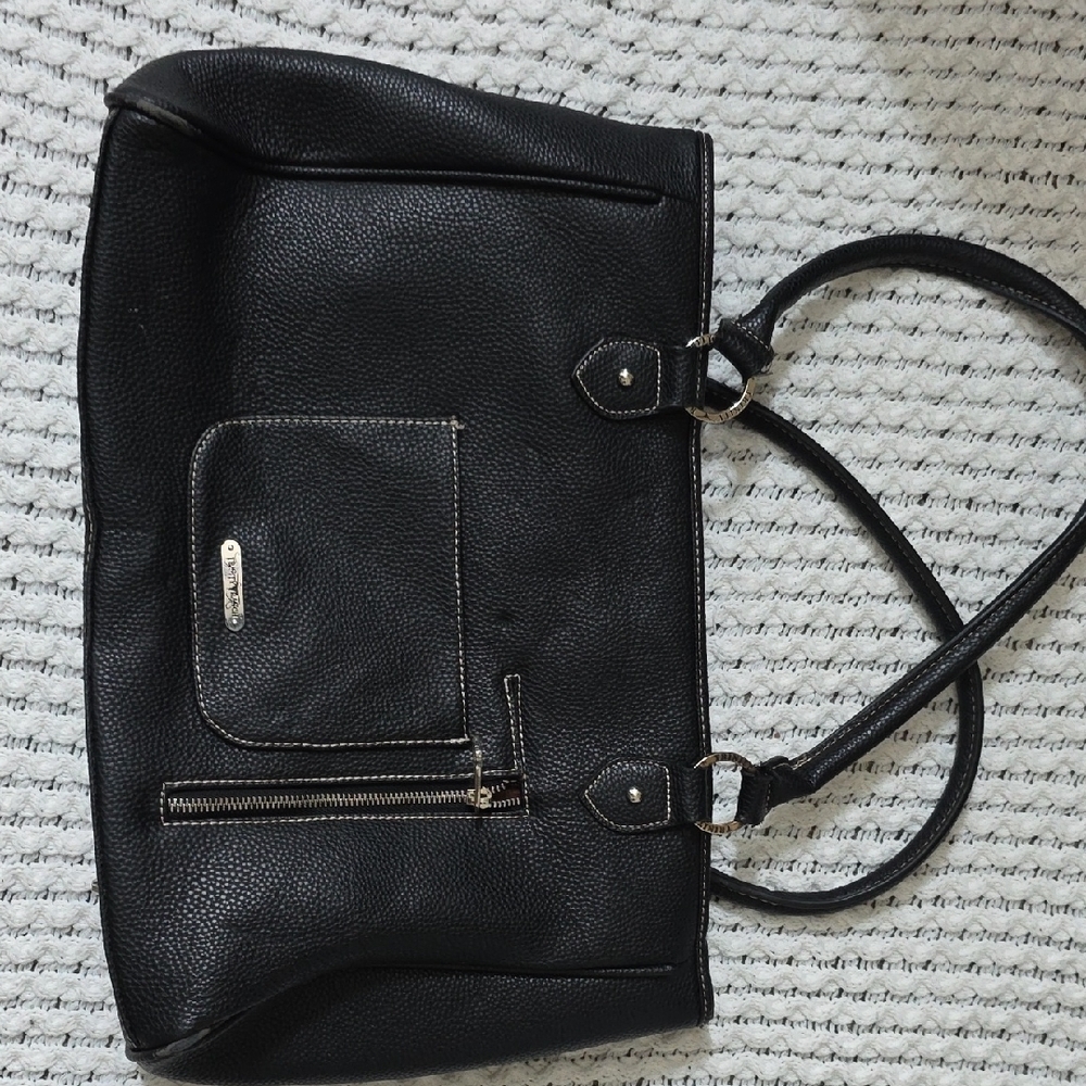 Trinity Ranch By Montana West Cowhide And Black Leather Women's Handbag - Picture 6 of 7